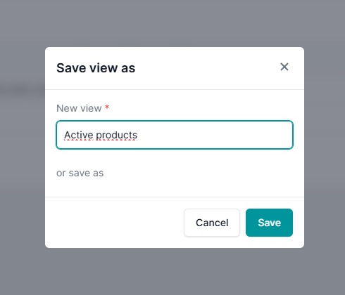 Saved view sbadmin